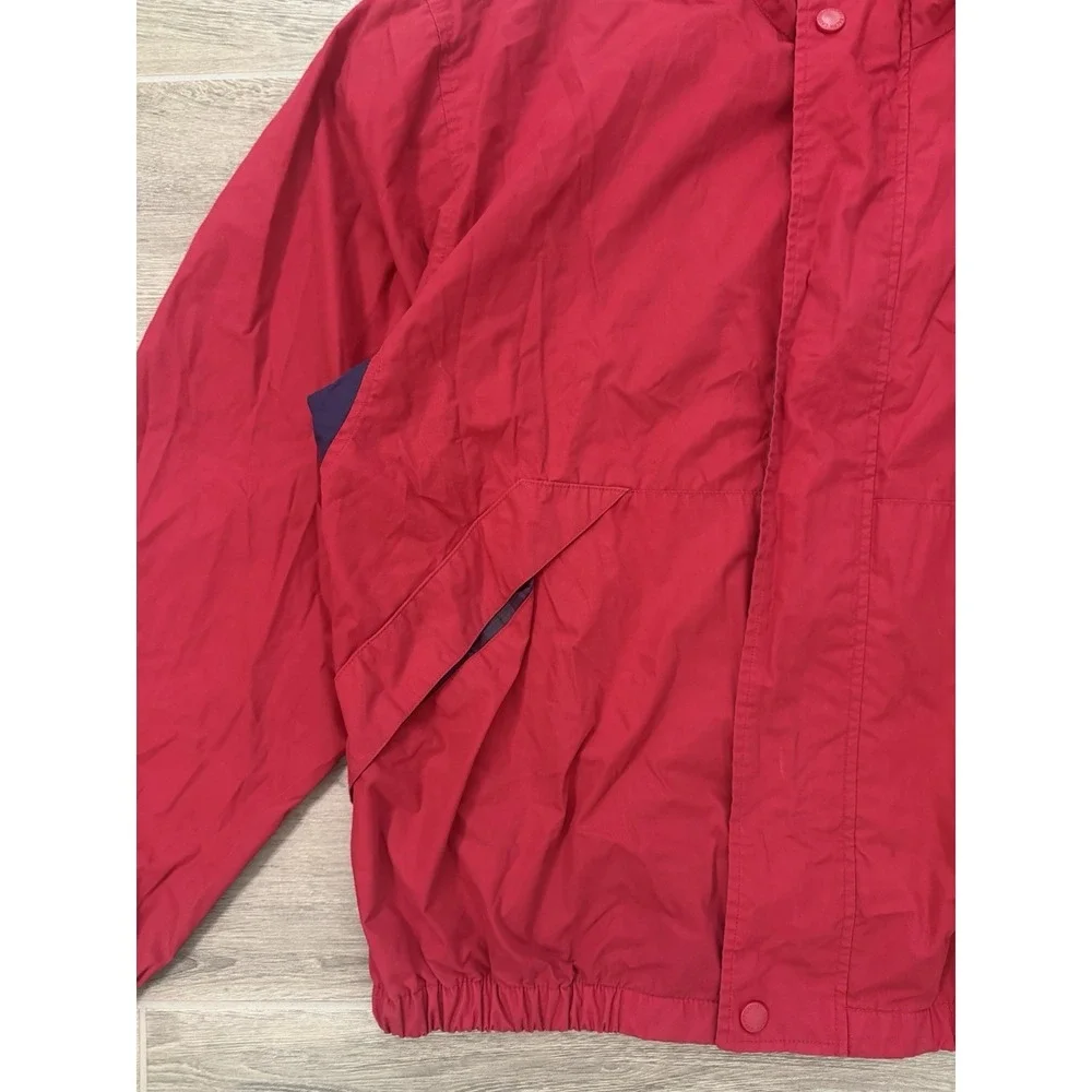 Vintage 90s Chaps Ralph Lauren Red Embroidered Crest‎ Windbreaker Jacket Size L